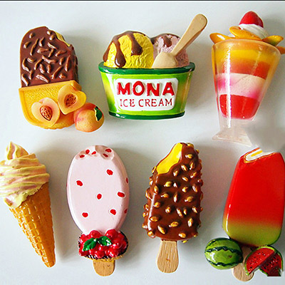 树脂冰箱贴定制 3D立体仿真雪糕食品冰淇淋树脂磁性冰箱贴定制logo